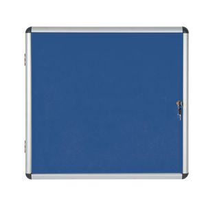 Bi-Office Enclore Display Case Blue Felt Acrylic Aluminium Frame 6xA4 VT620107150