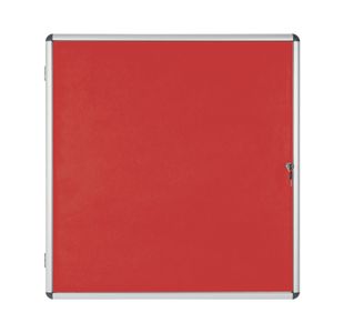 Bi-Office Enclore Display Case Red Felt Acrylic Aluminium Frame 12xA4 VT660105150