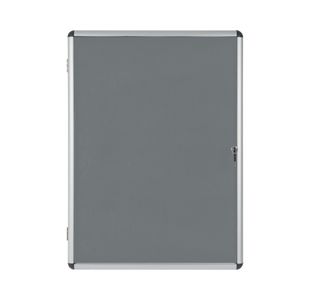 Bi-Office Enclore Felt Indoor Lockable Glazed Case 720x981x35mm Grey VT630103150