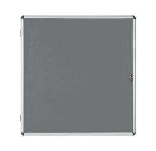 Bi-Office Enclore Display Case Grey Felt Acrylic Aluminium Frame 12xA4 VT660103150
