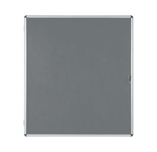 Bi-Office Enclore Display Case Grey Felt Acrylic Aluminium Frame 20xA4 VT740103150