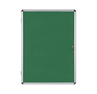 Bi-Office Enclore Display Case Green Felt Acrylic Aluminium Frame 9xA4 VT630102150