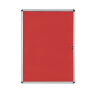 Bi-Office Enclore Display Case Red Felt Acrylic Aluminium Frame 15xA4 VT640105150
