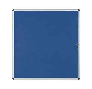 Bi-Office Enclore Display Case Blue Felt Acrylic Aluminium Frame 12xA4 VT660107150