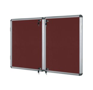 Bi-Office Enclore Display Case Burgundy Felt Acrylic Aluminium Frame 40xA4 VT750106150