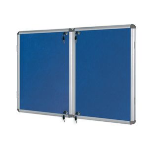 Bi-Office Enclore Display Case Blue Felt Acrylic Aluminium Frame 40xA4 VT750107150