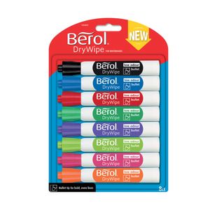 Berol Drywipe Marker Bullet Tip Assorted (8 Pack) 1984865