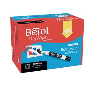 Berol Drywipe Marker Bullet Tip Black (48 Pack) 1984868