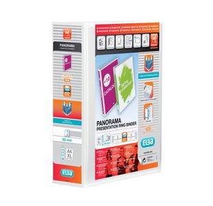 Elba Panorama 65mm 4 D-Ring Binder A4+ White Pack of 10 400001305