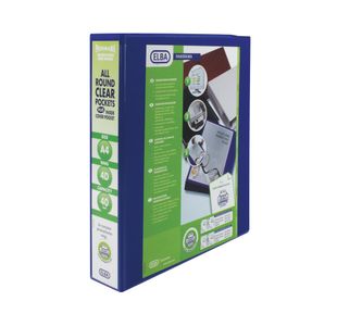 Elba Panorama 40mm 4 D-Ring Presentation Binder A4 Blue (6 Pack) 400008418