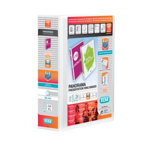 Elba Panorama 65mm 4 D-Ring Binder A4 White Pack of 4 400008673
