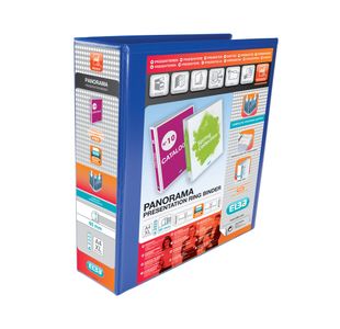 Elba Panorama 65mm 4 D-Ring Binder A4 Blue Pack of 4 400008675