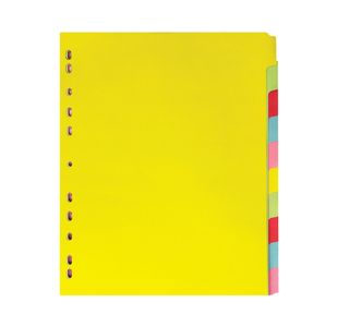 Elba 10-Part Card Divider A4 Extra Wide Assorted 400007242