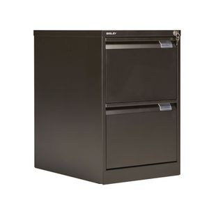 Bisley 2 Drawer Filing Cabinet Lockable 470x622x711mm Black BS2E BLACK