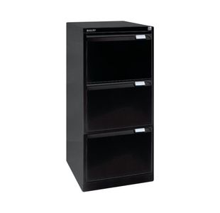 Bisley 3 Drawer Filing Cabinet 470x622x1016mm Black BS3E BLACK