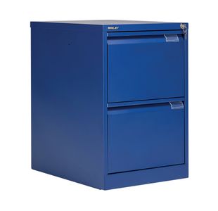 Bisley 2 Drawer Filing Cabinet Lockable 470x622x711mm Blue BS2E/BLUE