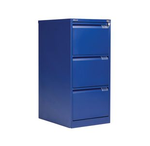 Bisley 3 Drawers Filing Cabinet Lockable 470x622x1016mm Blue BS3E/BLUE