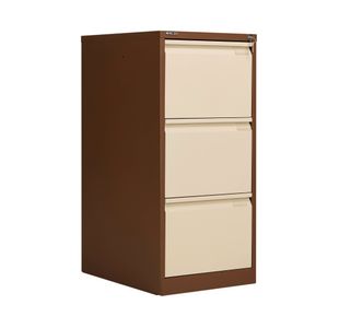 Bisley 3 Drawers Filing Cabinet Lockable 470x622x1016mm Coffee/Cream BS3EC/C