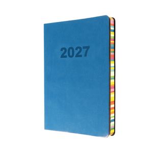 Collins Edge Rainbow Diary Week To View A5 Blue 2027 ED153.U57-27