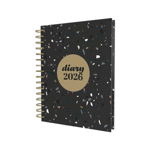 Collins Day To Page Diary Scandi Terrazzo Design Black A5 2026 E-PW51.BLTZ-26
