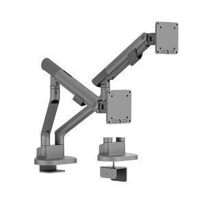 Contour Ergonomics Dual Desk Mounted Monitor Arm Space Grey CE10185