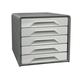 Smoove by CEP Recycled 5 Drawer Desktop Module Grey 1071116361