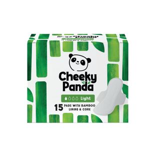 Cheeky Panda Pads with Wings Light Bamboo Lining and Core 15 Pads per Pack (Pack of 6) SPADS240mm
