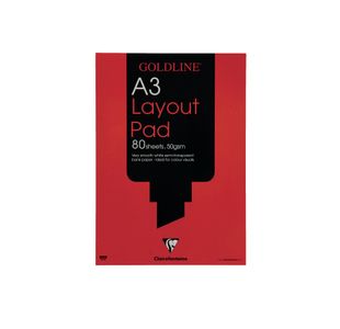 Clairefontaine Goldline Layout Pad 80 Sheets 50gsm A3 GPL1A3