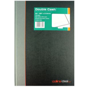 Ideal A4 Cashbook Casebound Double Cash 192 Pages Black 6424
