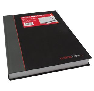 Ideal A4 Cashbook Casebound Feint 384 Pages Black 6448