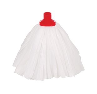 2Work Big White T1D Socket Mop x10 Red Pack of 10 105514RED