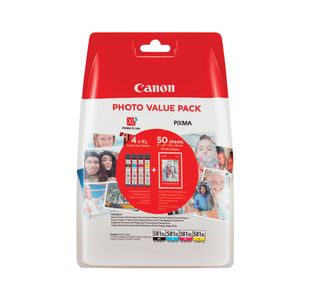 Canon CLI-581XL Ink Cartridges High Yield CMYK + 4 x 6 in Photo Paper Value Pack 2052C006
