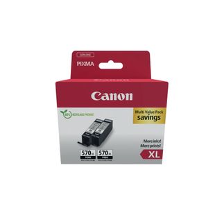 Canon PGI-570XL Ink Cartridge High Yield Black Twin Pack 0318C010