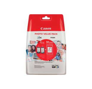 Canon PG-545XL/CL-546XL Ink Cartridges High Yield K/CMY + 4 x 6 in Photo Paper Value Pack 8286B011