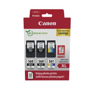 Canon PG-560XLx2/CL-561XL Ink Cartridge HY + Photo Val Pk 3712C012