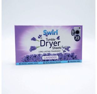 Swirl Tumble Dryer Laundry Sheets 35 Sheets Per Pack Lavender (Pack of 20) 1012075