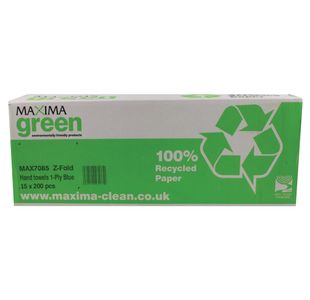Maxima Blue 1-Ply Z-Fold Hand Towel 250 Sheets (12 Pack) KMMAX7085
