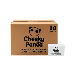 Cheeky Panda 2-Ply V-Fold Bamboo Hand Towel 160 Sheets White (Pack of 20) VHANDTW20