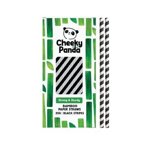 Cheeky Panda Bamboo Paper Straw Black Stripes (Pack of 250) 0111129