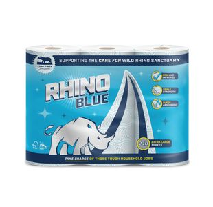 Rhino Kitchen Roll 3-Ply 70 Sheets/Roll White (Pack of 3) R0304K3BNOF01