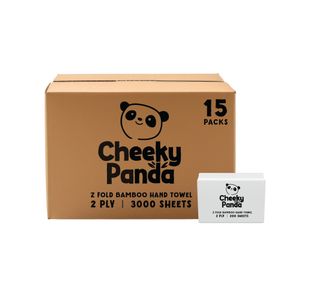 Cheeky Panda Z-Fold 2-Ply Bamboo Hand Towel 200 Towels per Pack (Pack of 15) ZHANDTW15