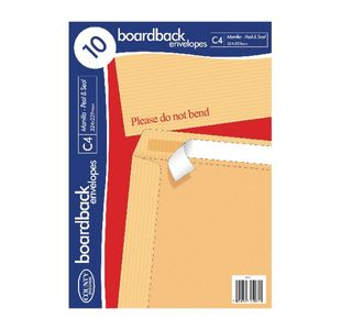 County Stationery C4 Board Back Manilla Envelopes x10 Pack of 10 C525