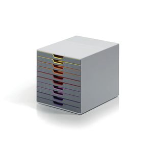 Durable VARICOLOR Desktop Organiser 10 Drawer Colour Coded Modular Storage A4+ 761027