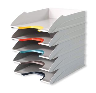Durable Varicolor Mix Eco Stackable Letter Trays A4+ Grey (Pack of 5) 770427