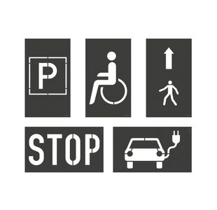 Durable Duraline Floor Marking Stencil Set Parking Instructions 114700