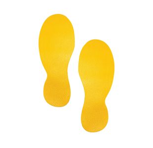 Durable Heavy Duty Adhesive Floor Marking Foot Yellow 5 Pairs 172704