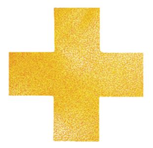 Durable Heavy Duty Adh Floor Marking Cross Yellow Pack of 10 170104