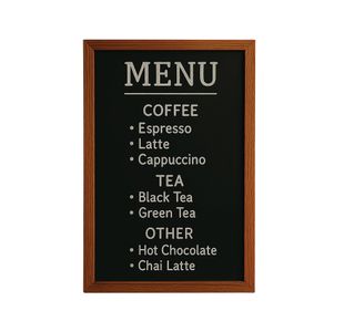 Deflecto Wall Mounted Chalkboard 400x600mm Teak WCB-40-60-TE