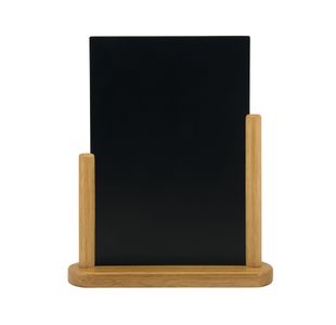 Deflecto Double Sided Small Countertop Chalkboard Information Display Teak TCB-SM-TE