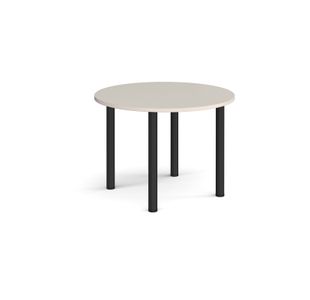 Circular black radial leg meeting table 1000mm - Light Grey